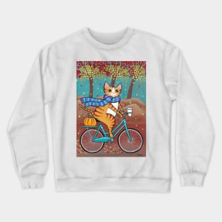 Ginger Autumn Bicycle Ride Crewneck Sweatshirt